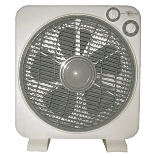 Ventilador de mesa blanco y gris