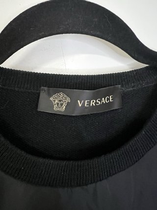 Versace T-shirt Nera M Nylon Cotone
