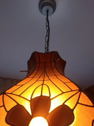 Lámpara de techo de cristal naranja