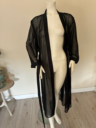 Salto de cama negro transparente talla única