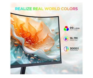 Monitor Curvo KOORUI - 23,6 Pollici Full HD VA 100Hz (1920x1080, 3000:1, 3ms, Curvatura 1500R, Antiriflesso, Eye Ease, Inclinazione, HDMI, VGA)