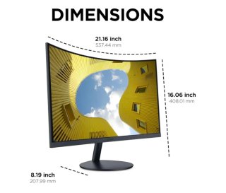 Monitor Curvo KOORUI - 23,6 Pollici Full HD VA 100Hz (1920x1080, 3000:1, 3ms, Curvatura 1500R, Antiriflesso, Eye Ease, Inclinazione, HDMI, VGA)