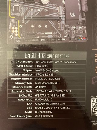 Placa Base Gigabyte B460 HD3