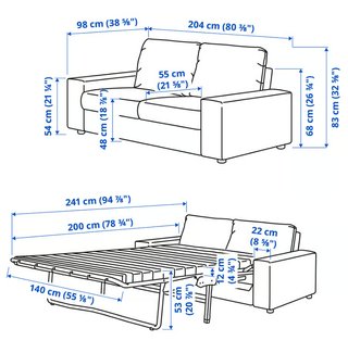 Divano letto Ikea VIMLE, Gunnared Beige, 2 posti