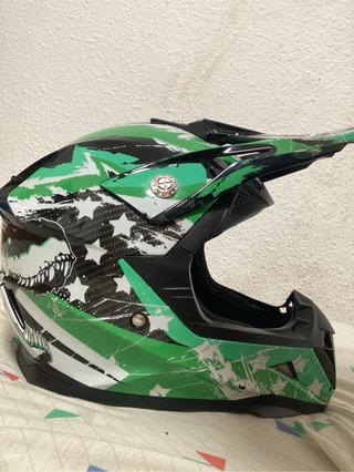 Casco Motocross Infantil Verde y Negro