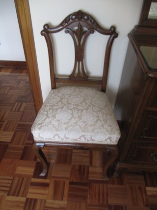 Sillones y silla vintage madera tapizados