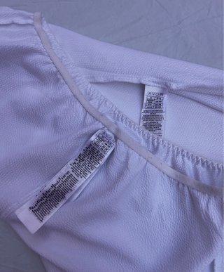 Conjunto Pijama Avon Blanco Encaje Negro Talla M