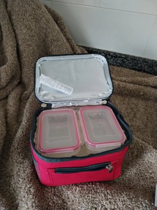Bolsa Porta Alimentos Roja y Gris