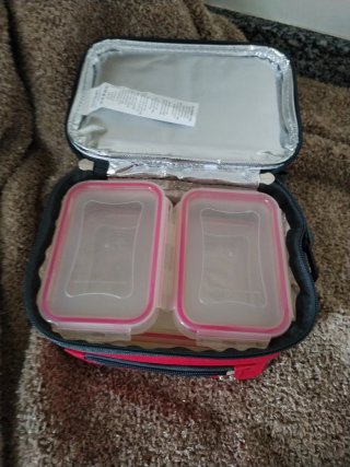 Bolsa Porta Alimentos Roja y Gris