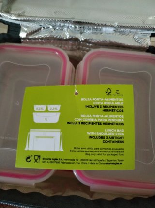 Bolsa Porta Alimentos Roja y Gris