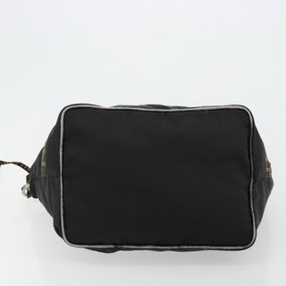 FENDI Shoulder Bag Nylon Black Gold Auth 180024 -