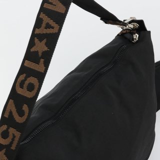 FENDI Shoulder Bag Nylon Black Gold Auth 180024 -