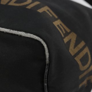 FENDI Shoulder Bag Nylon Black Gold Auth 180024 -
