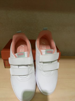 Scarpe Puma Bambina Bianco argento Velcro 35