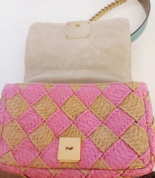 Bolso Purificación García Beige y Rosa