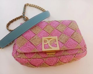 Bolso Purificación García Beige y Rosa