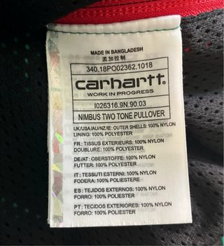 Chaqueta Carhartt WIP Nimbus Pullover Roja/Verde