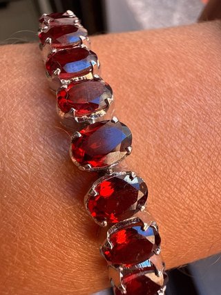 Conjunto Plata 925: Anillo y Pulsera Granates