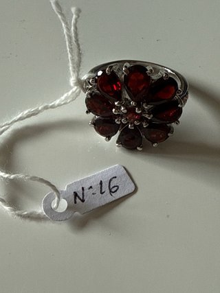 Conjunto Plata 925: Anillo y Pulsera Granates
