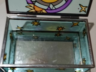 Caja joyero cristal vintage Tiffany sol y estrella