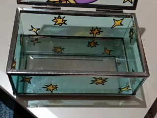 Caja joyero cristal vintage Tiffany sol y estrella