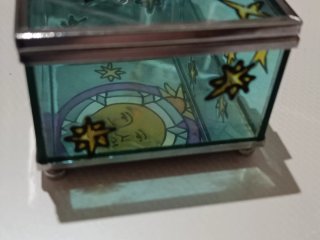 Caja joyero cristal vintage Tiffany sol y estrella