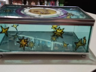 Caja joyero cristal vintage Tiffany sol y estrella