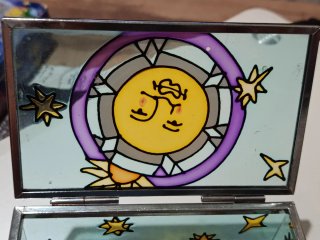 Caja joyero cristal vintage Tiffany sol y estrella