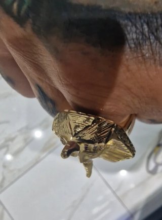 Anillo Sello Oro 18kt Faraón Egipcio Tutankamón