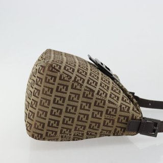 FENDI Zucchino Canvas Mamma Baguette Shoulder Bag