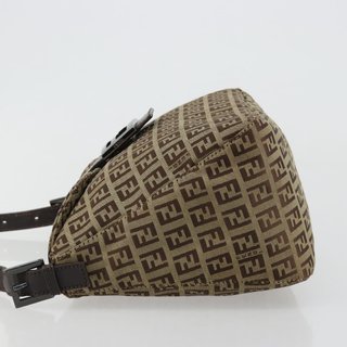 FENDI Zucchino Canvas Mamma Baguette Shoulder Bag
