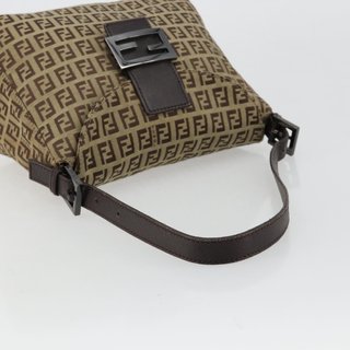 FENDI Zucchino Canvas Mamma Baguette Shoulder Bag