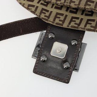 FENDI Zucchino Canvas Mamma Baguette Shoulder Bag