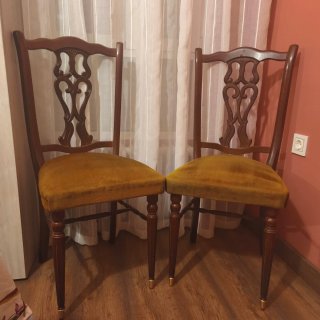2 Sillas Caoba Antiguas Mid Century