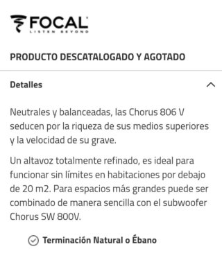 Altavoces FOCAL CHORUS V Ebano