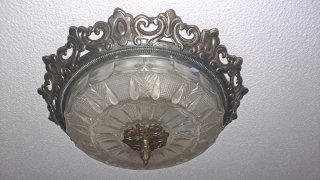 3 paflones antiguos de  Cobre y Cristal