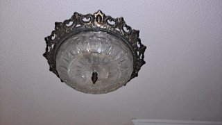 3 paflones antiguos de  Cobre y Cristal