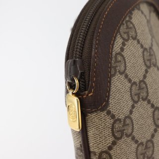 GUCCI GG Supreme Web Sherry Line Bag PVC Beige
