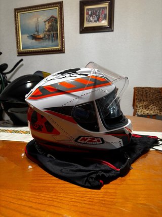 Casco NZI Eurus 2 blanco y naranja