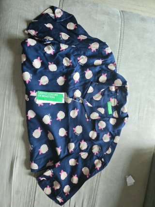 Camisa Benetton Estampado Frutas Azul