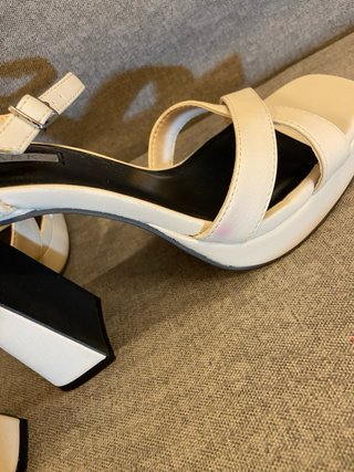 Sandalias Plataforma Tacón Alto Tiras Cruza