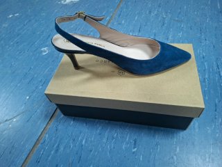 Zapatos de tacón azul Estefania Marco