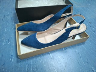 Zapatos de tacón azul Estefania Marco