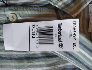 Camisa manga corta Timberland verde y blanco