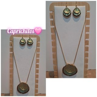 Conjunto de Joyería Morado y Dorado
