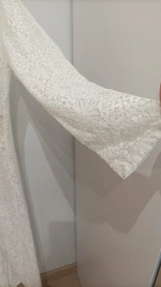 Kimono hippie encaje blanco