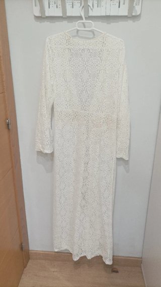 Kimono hippie encaje blanco