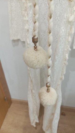 Kimono hippie encaje blanco