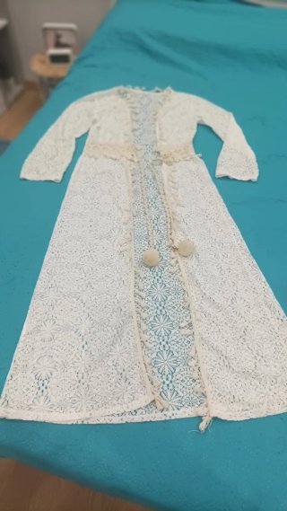 Kimono hippie encaje blanco