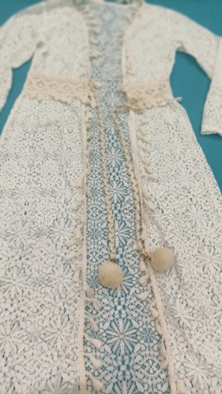 Kimono hippie encaje blanco